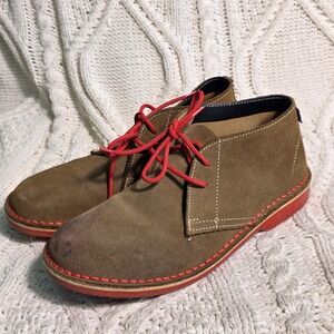 Veldskoen Heritage Chukka Boots Brown Suede Red Laces Mens Size 10 Good